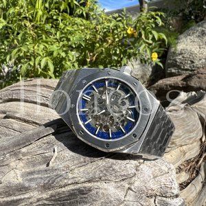 Custom Made Watch DIY With NH70 Automatic Movement Silver Case Royal Oak Style